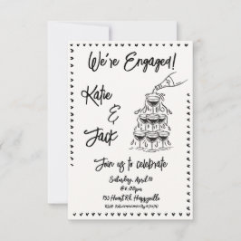 シャンパンスタック婚約招待状 招待状