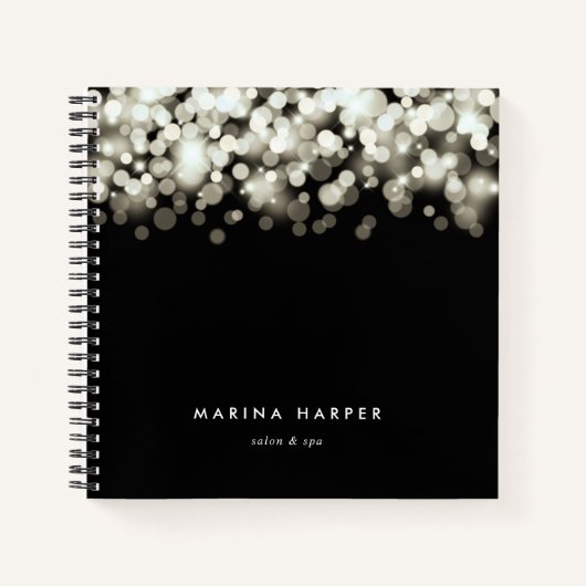 シャンパンスパークパーソナライズされた ノートブック (正面)