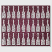 シャンパンスワロフスキークリスタルダイヤモンドボトルバーガン ラッピングペーパー (フラット)