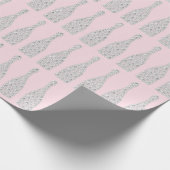 シャンパンスワロフスキークリスタルダイヤモンドボトルピンク ラッピングペーパー (角)
