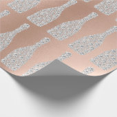 シャンパンスワロフスキークリスタルダイヤモンドボトルピンク ラッピングペーパー (角)