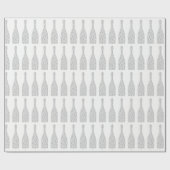 シャンパンスワロフスキークリスタルダイヤモンドボトルホワイト ラッピングペーパー (フラット)