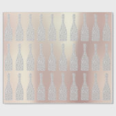 シャンパンスワロフスキー・クリスタル ダイヤモンド ボトル パーリー ラッピングペーパー (フラット)