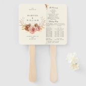 シャンパンソフトピンクのバラ結婚の紋章 ハンドファン (正面&裏面)