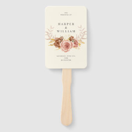 シャンパンソフトピンクのバラ結婚の紋章 ハンドファン