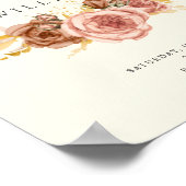 シャンパンソフトピンクのバラ結婚の紋章 ポスター (角)