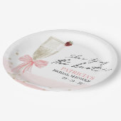 シャンパンタイイングザノットブライダルシャワー ペーパープレート (アングル)