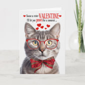 シャンパンタブビーキャットフェイラインユーモアバレンタインデー シーズンカード (正面)