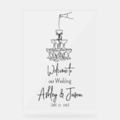 シャンパンタワーウェルカムフロステッドアクリル看板 アクリルサイン (正面)