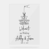 シャンパンタワーウェルカム澄んアクリルサイン アクリルサイン (正面)