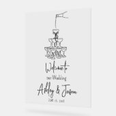 シャンパンタワーウェルカム澄んアクリルサイン アクリルサイン (傾斜)