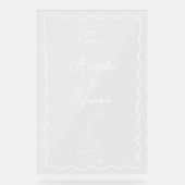 シャンパンタワーウェーブアクリ結婚ルのウェルカムサイン アクリルサイン (正面)