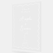 シャンパンタワーウェーブアクリ結婚ルのウェルカムサイン アクリルサイン (傾斜)