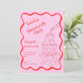 シャンパンタワーウェーブハンド描画バチェロレッテ 招待状 (スタンド正面)