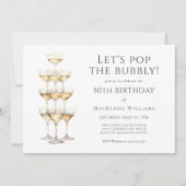 シャンパンタワーエレガント50thバースデーパーティー 招待状 (正面)
