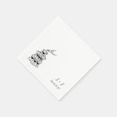 シャンパンタワーカスタムモノグラム結婚ズカクテル スタンダードカクテルナプキン (角)