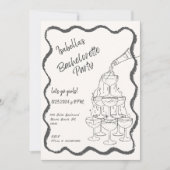 シャンパンタワーハンドドローバチェロレッテ 招待状 (正面)