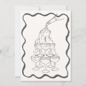 シャンパンタワーハンドドローバチェロレッテ 招待状 (裏面)