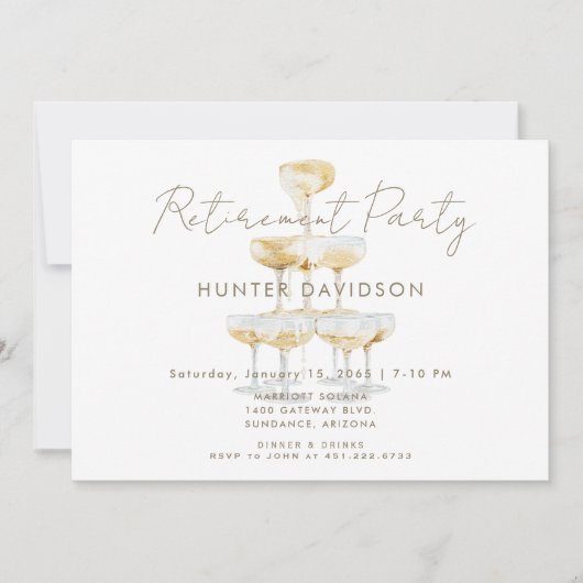 シャンパンタワーリタイアメントパーティー 招待状 (正面)