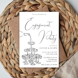 シャンパンタワー婚約パーティ 招待状