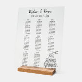 シャンパンタワー結婚の小さな座席 アクリルサイン (傾斜)