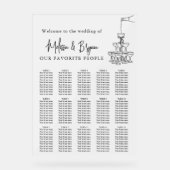 シャンパンタワー結婚の曇り座席表 アクリルサイン (正面)