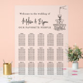 シャンパンタワー結婚の曇り座席表 アクリルサイン (ウェディング)