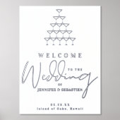 シャンパンタワー結婚ズゲストウェルカムシルバー金ゴールド 箔ポスター (正面)