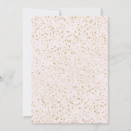 シャンパンタワー金ゴールド文字赤面婚約パーティ 招待状 (裏面)