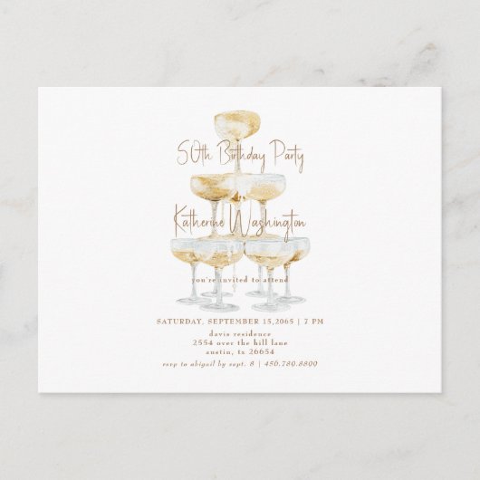 シャンパンタワー50thバースデーパーティー ポストカード (正面)