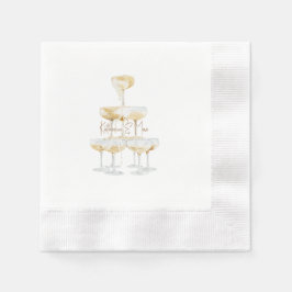 シャンパンタワー カスタムネーム ウェディング コイン 縁ありカクテルナプキン