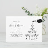 シャンパンタワー スケッチエンゲージパーティー 招待状 (スタンド正面)