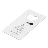 シャンパンタワー スケッチ カスタムネーム ウェディング クレジットカード栓抜き (正面アングル)