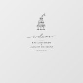 シャンパンタワー | ミニマ結婚リスト歓迎 ウィンドウサイン (シート)