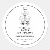 シャンパンタワー Nothing Fancy Just Love の結婚式 ラウンドシール (正面)