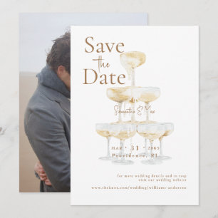 シャンパンタワーThe Two of Us Photo Save the Date セーブザデート