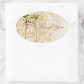 シャンパンダマスクフローラメイソン結婚の瓶 楕円形シール (バッグ)