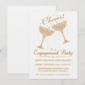 シャンパンチェアーエンゲージメント招待状II 招待状 (正面/裏面)