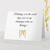 シャンパンテイスト誕生日カード カード (黄色い花)