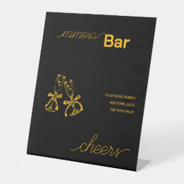 シャンパンテーマのブライズシャワー 台座サイン