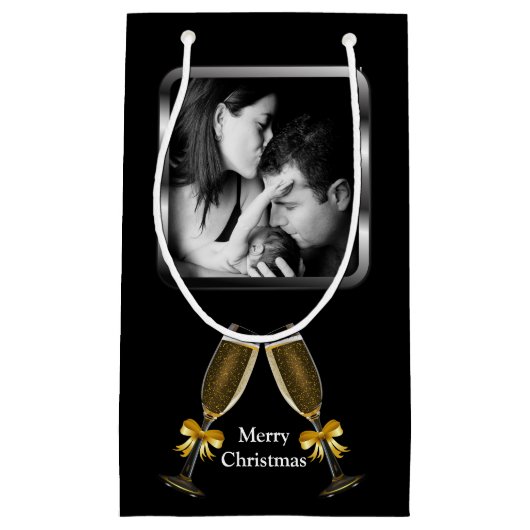 シャンパントーエレガントストカスタム写真 スモールペーパーバッグ (正面)