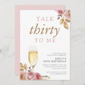 シャンパントーク30歳の誕生日パーティー 招待状 (正面/裏面)