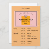 シャンパントーストの日程 招待状 (正面/裏面)