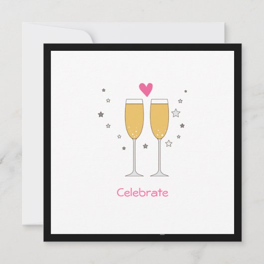 シャンパントーストアニバーサリーパーティの招待状whit 招待状 (裏面)