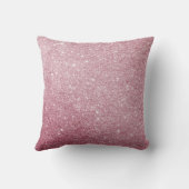 シャンパントーストダブルハートピンクフェイクグリッター クッション (裏面)