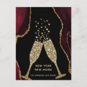 シャンパントーストニューイヤー新しいホームブルガンディアゲート シーズンポストカード (正面)