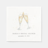 シャンパントーストパーソナライズされたブライダルシャワー スタンダードカクテルナプキン (正面)