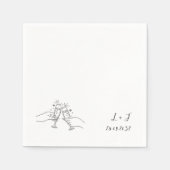 シャンパントーストモノグラパーソナライズされたム結婚ズ スタンダードカクテルナプキン (正面)