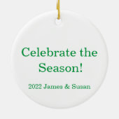 シャンパントースト付き鹿 セラミックオーナメント (裏面)