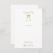 シャンパントースト婚約パーティメッセージ サンキューカード (正面/裏面)